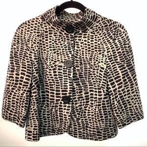Trina Turk Animal Print Cropped Blazer